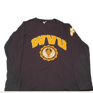 Women's Pressbox Navy West Virginia Mountaineers Edith Long Sleeve Size M OOP